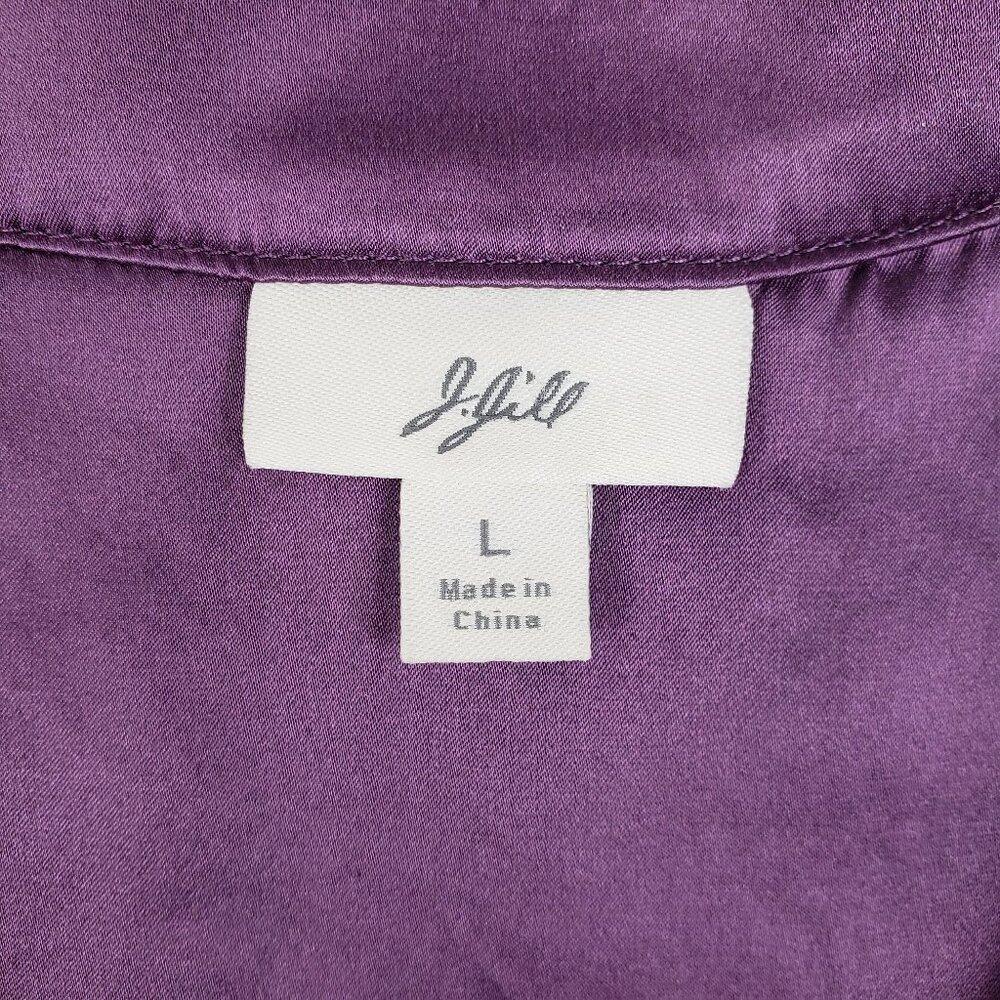 J Jill Purple Velvet Surplice Empire Top L Romantic Renaissance Vintage Blouse - Picture 4 of 11